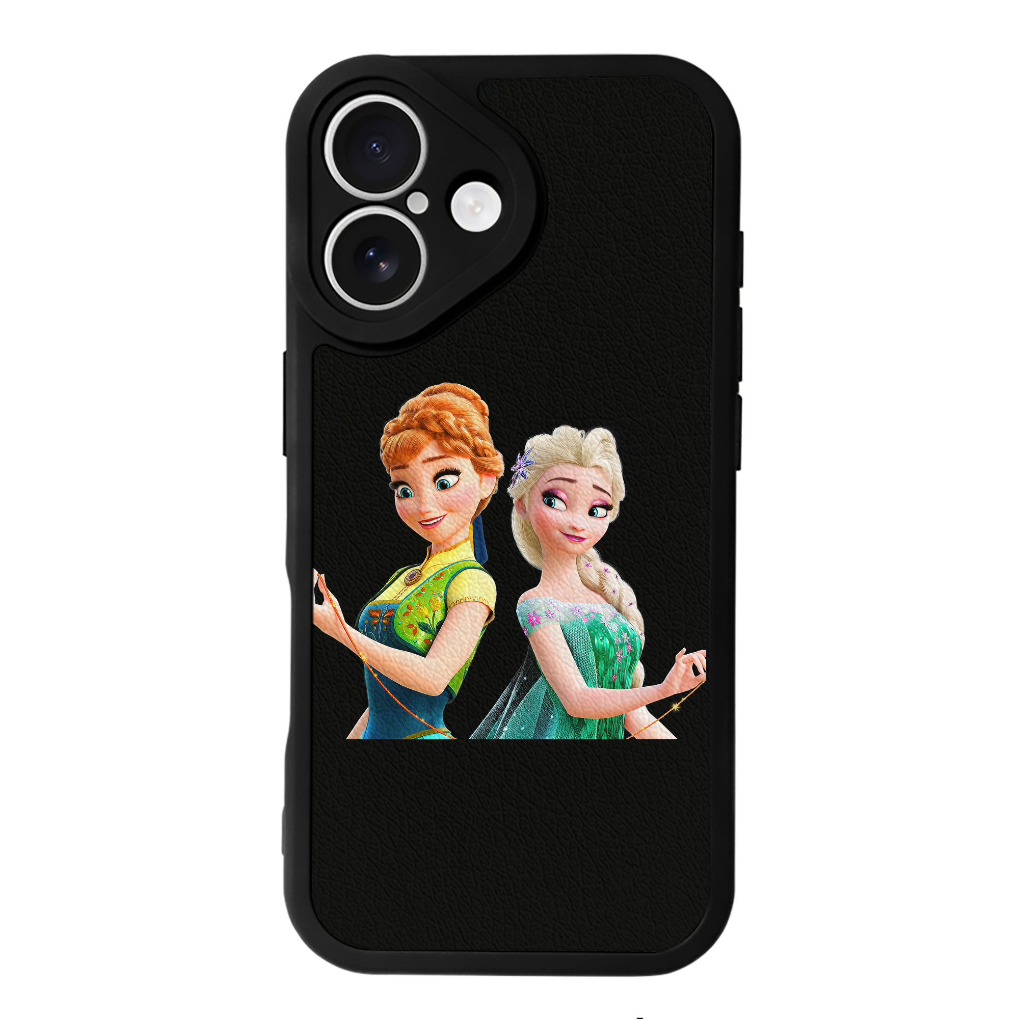 （画像用） アナと雪の女王 アンナ エルサ Frozen Anna Elsa 【iPhone 16シリーズ対応】シリコンスマホケース（レザー調） 材質：シリコン